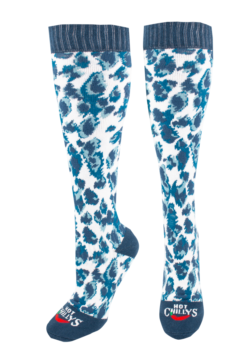 Women's Blue Painted Animal Mid Volume Sock